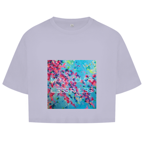 Damen Oversize Crop Top "more color less rules"