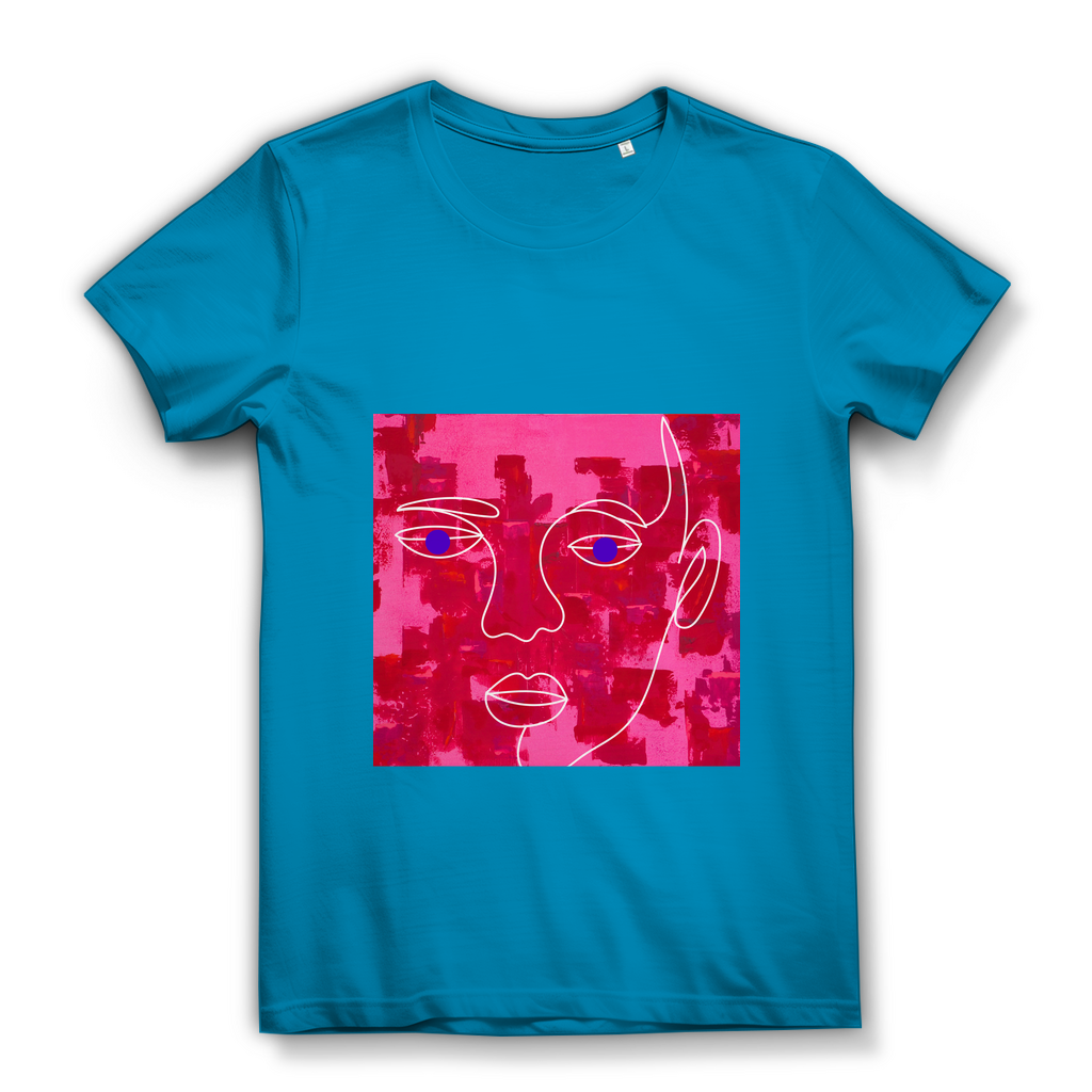 Damen Premium Bio T-Shirt "face the world"