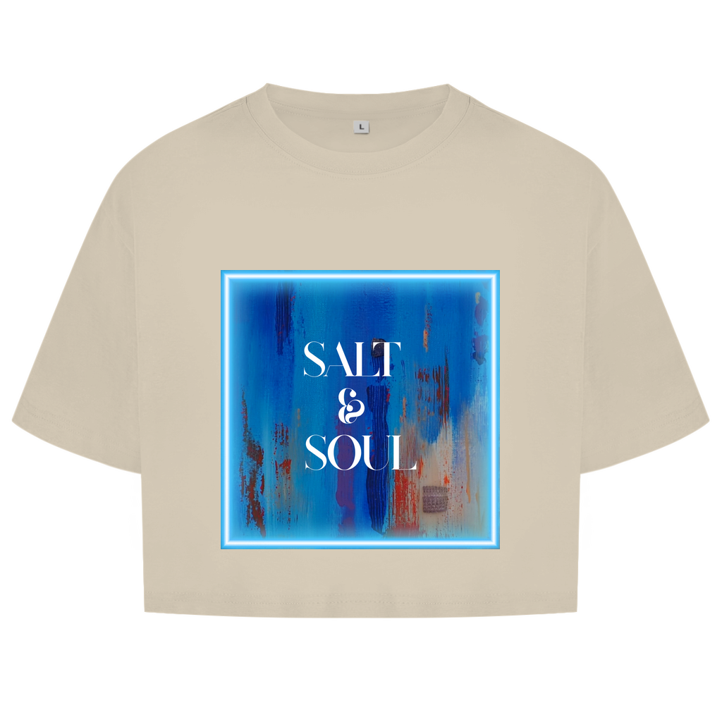 Damen Oversize Crop Top "salt & soul"